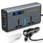 SSUCA 200W Car Power Inverter Laptop Charger with 3 USB (6.2A Max) & 1 C Type Fast USB Charging Ports, 2 AC Universal Outlets 12V DC to 220V AC Car Adapter, LCD Digital Display for Safety Protection