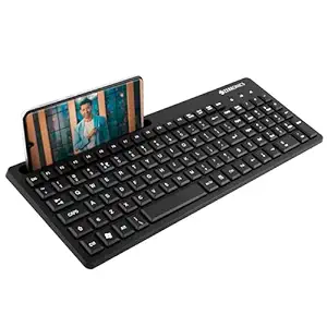 ZEBRONICS K36 Wired USB Keyboard with 106 Keys, Slim Design, Smartphone Holder, Retractable Stand, 1.2m Cable Length with Â‚Rupee Key